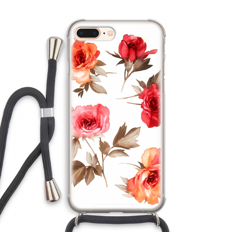 Roosjes: iPhone 7 PLUS Transparant Hoesje met koord