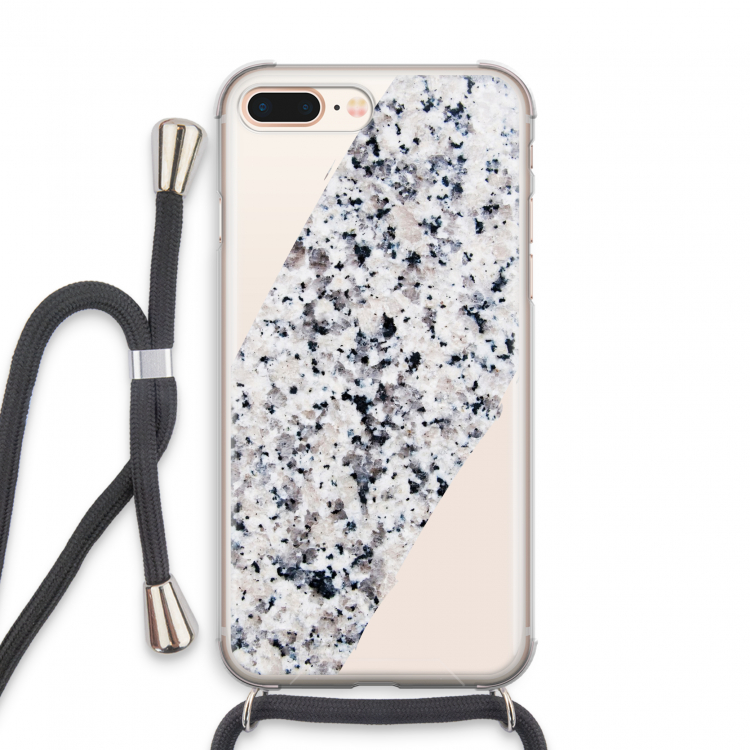 Gespikkelde marmer: iPhone 7 PLUS Transparant Hoesje met koord