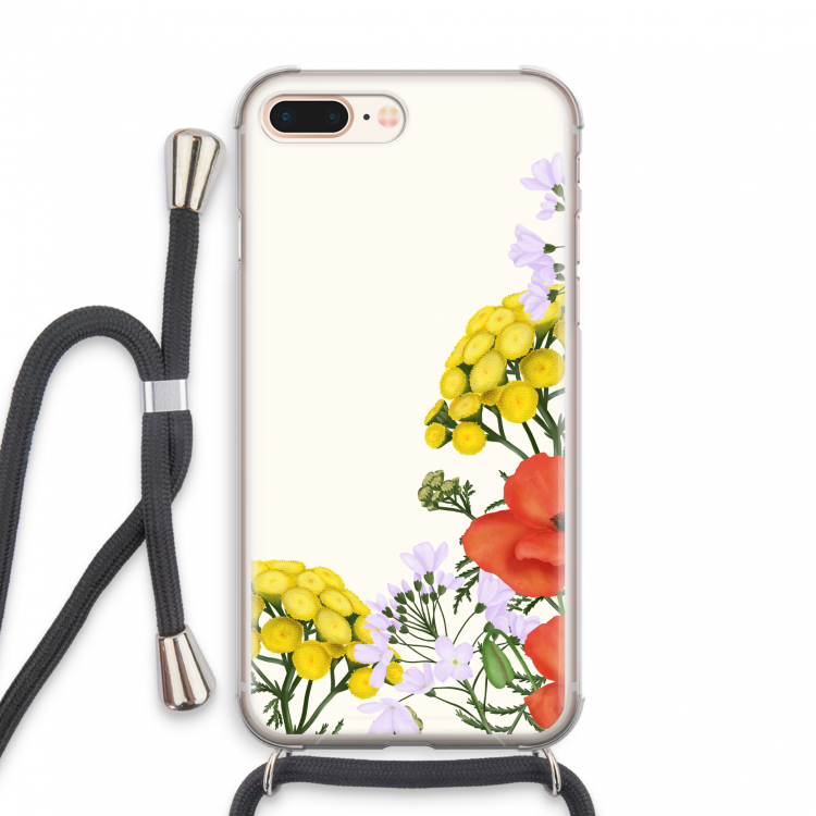 Wilde bloemen: iPhone 7 PLUS Transparant Hoesje met koord