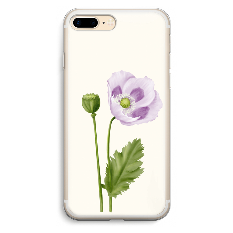 Purple poppy: iPhone 7 Plus Transparant Hoesje