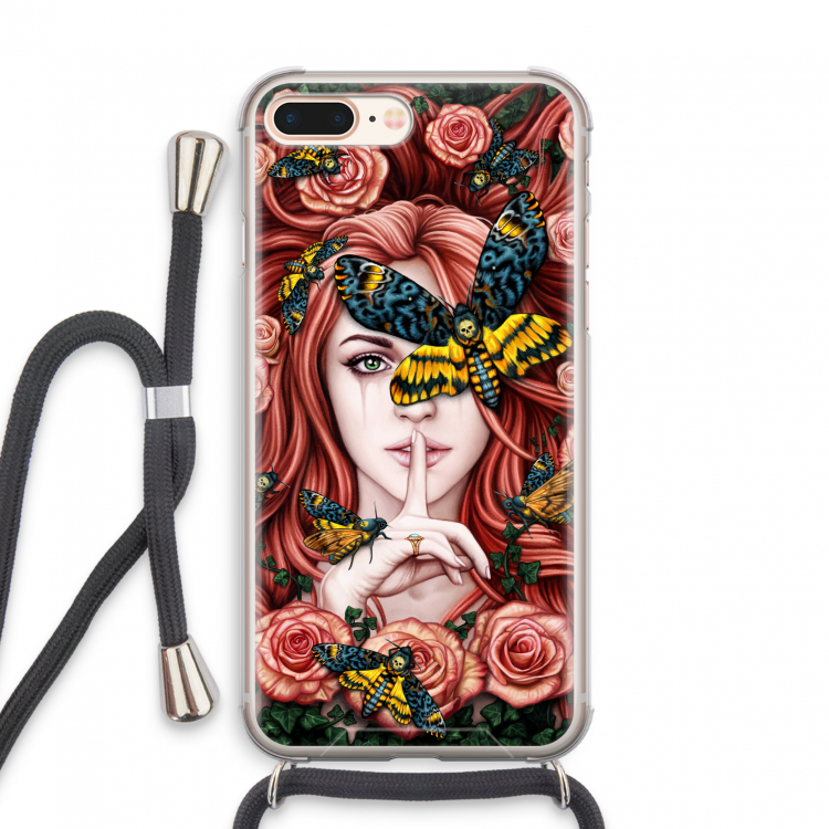 Lady Moth: iPhone 7 PLUS Transparant Hoesje met koord
