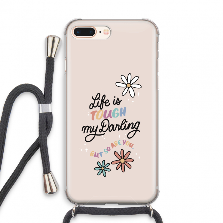 Tough Life: iPhone 7 PLUS Transparant Hoesje met koord