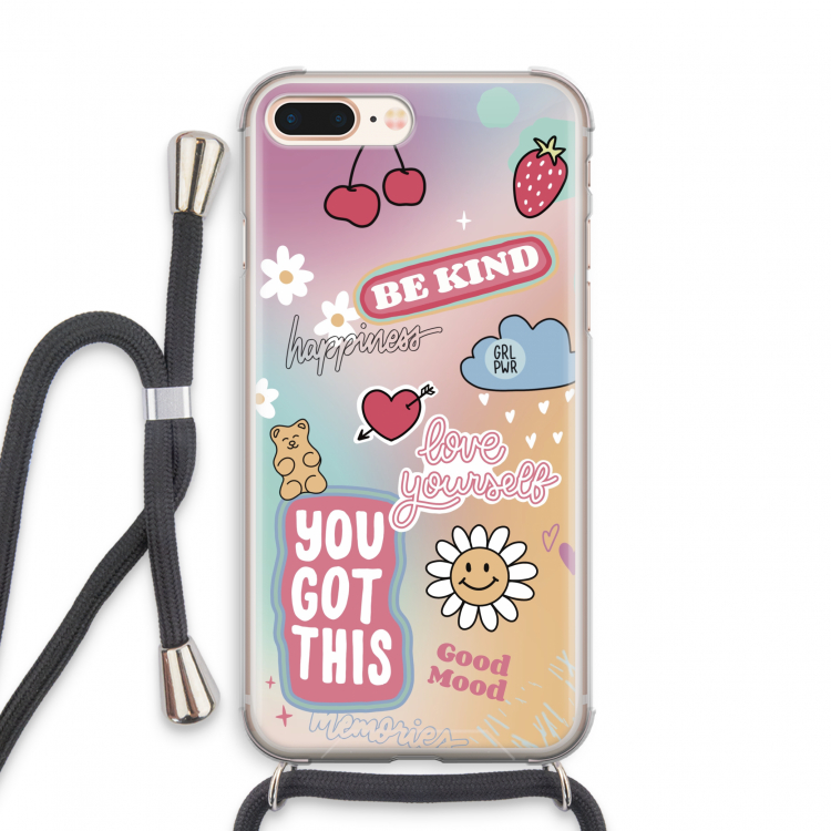 Positivity: iPhone 7 PLUS Transparant Hoesje met koord