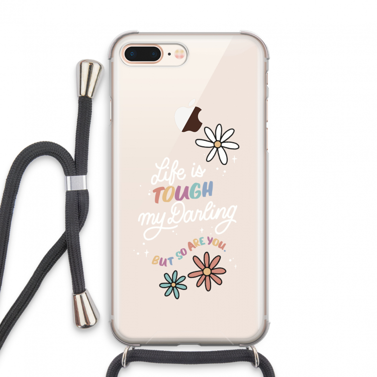 Tough Life: iPhone 7 PLUS Transparant Hoesje met koord