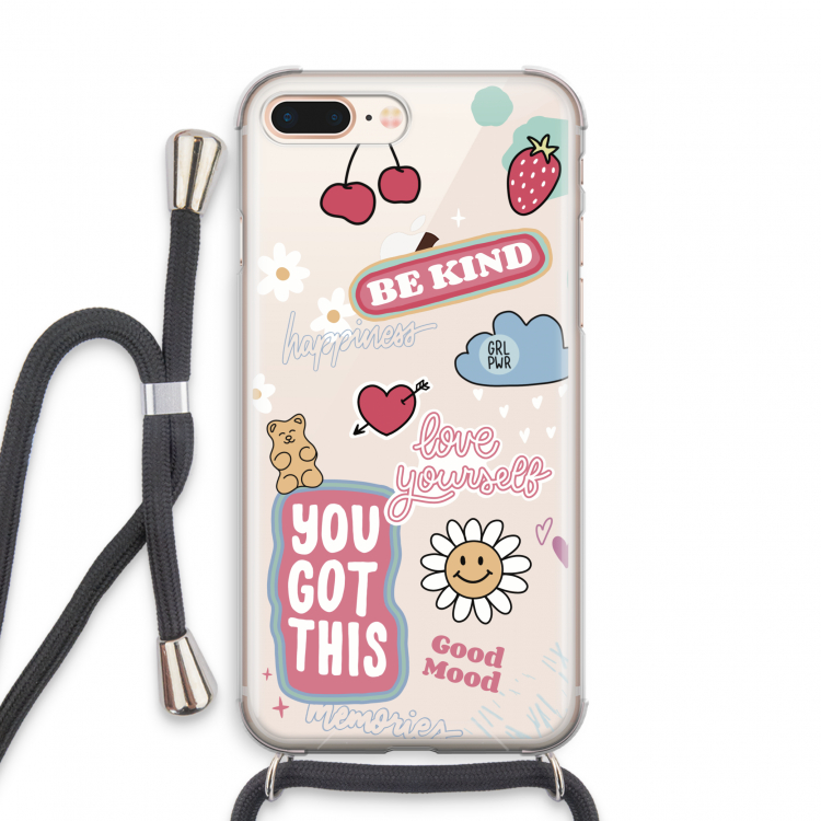 Positivity: iPhone 7 PLUS Transparant Hoesje met koord