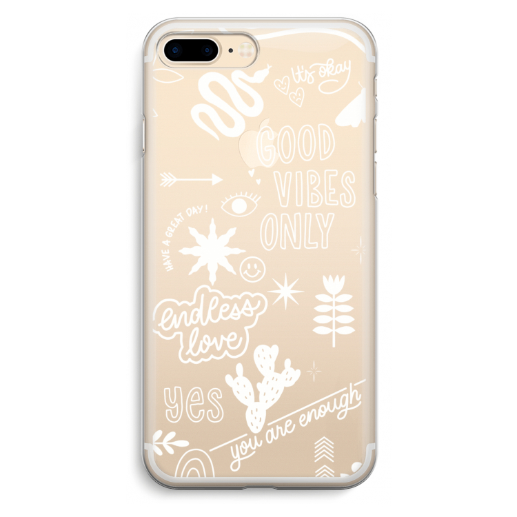 Good vibes: iPhone 7 Plus Transparant Hoesje