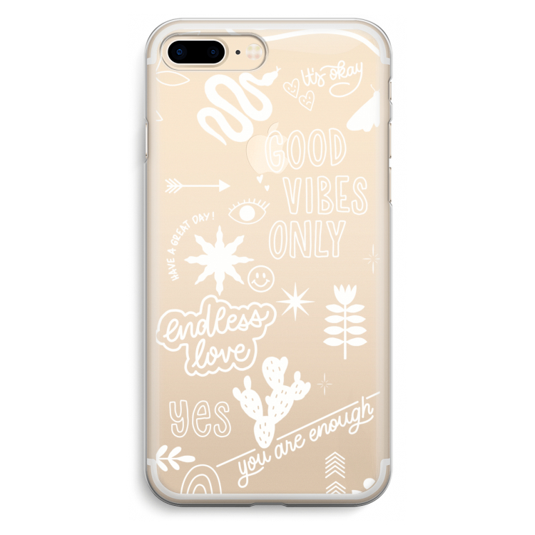 Good vibes: iPhone 7 Plus Transparant Hoesje