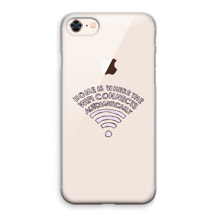 Home Is Where The Wifi Is: iPhone 8 Transparant Hoesje