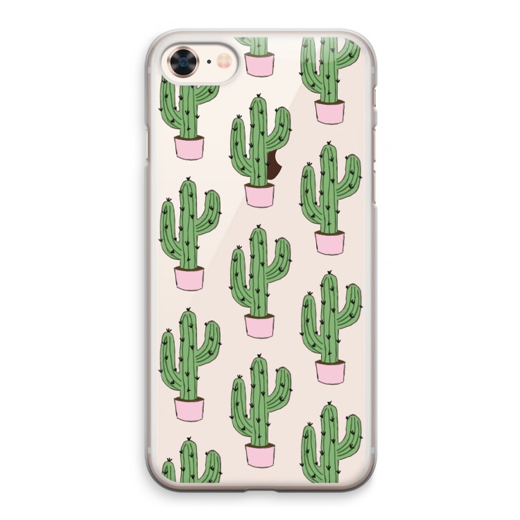 Cactus Lover: iPhone 8 Transparant Hoesje
