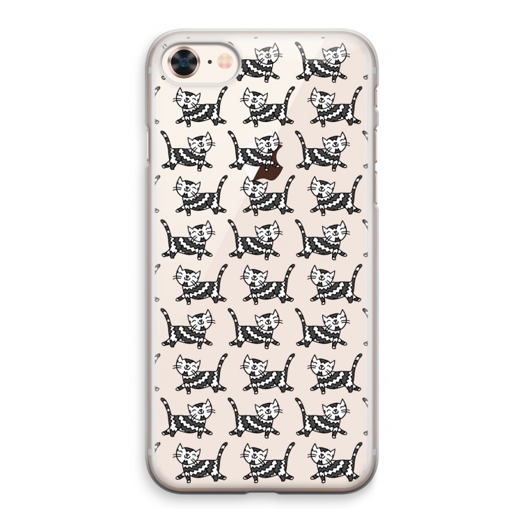 Zwarte poes: iPhone 8 Transparant Hoesje