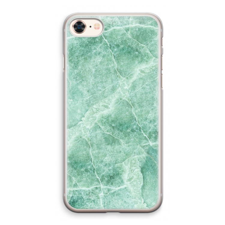 Groen marmer: iPhone 8 Transparant Hoesje