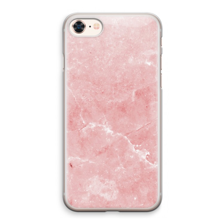 Roze marmer: iPhone 8 Transparant Hoesje