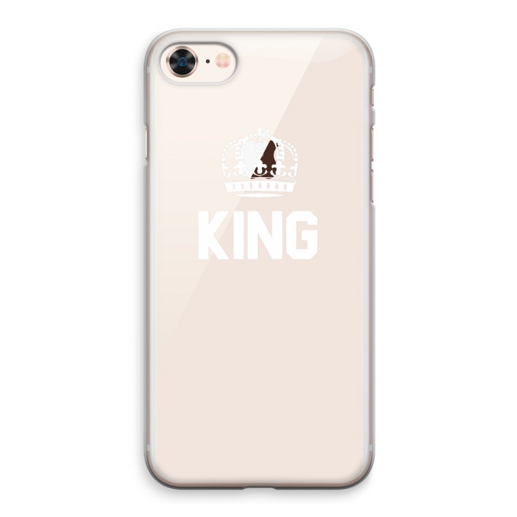 King zwart: iPhone 8 Transparant Hoesje