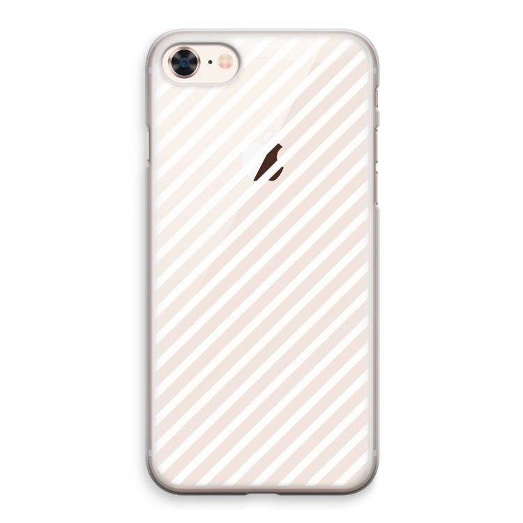 Strepen zwart-wit: iPhone 8 Transparant Hoesje