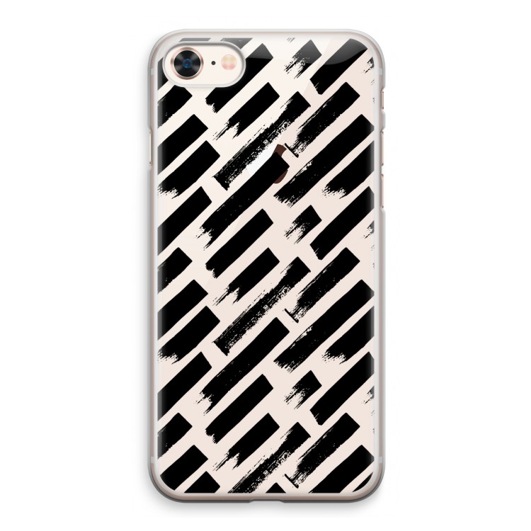 Zwarte vegen: iPhone 8 Transparant Hoesje