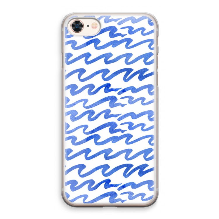 Blauwe golven: iPhone 8 Transparant Hoesje
