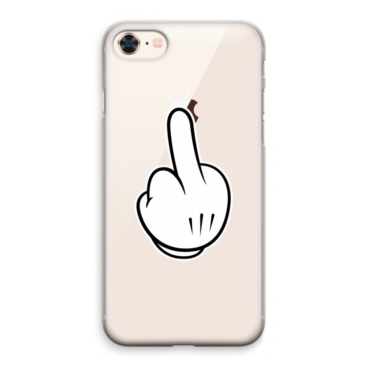 Middle finger black: iPhone 8 Transparant Hoesje