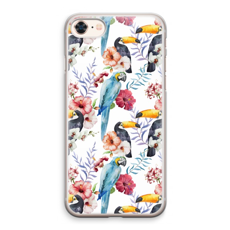 Bloemen tukan: iPhone 8 Transparant Hoesje