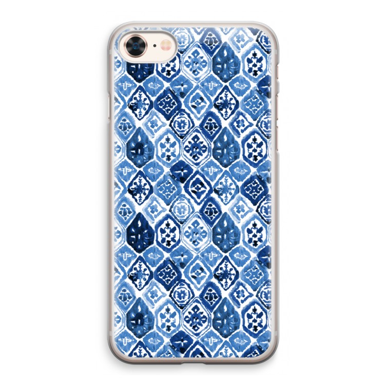 Blauw motief: iPhone 8 Transparant Hoesje