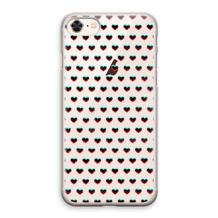 Hartjes: iPhone 8 Transparant Hoesje