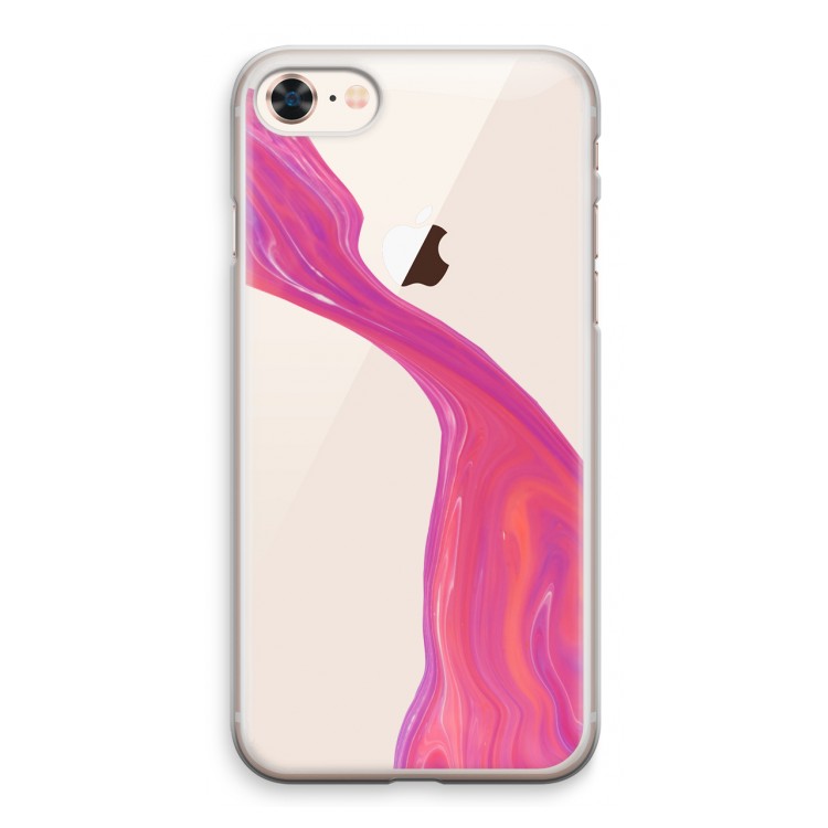 Paarse stroom: iPhone 8 Transparant Hoesje
