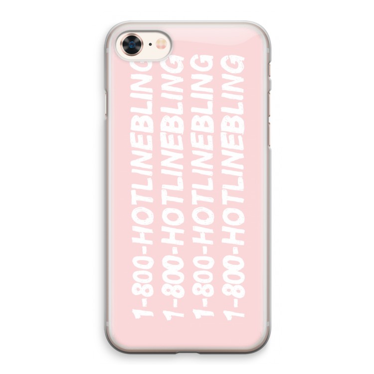 Hotline bling pink: iPhone 8 Transparant Hoesje