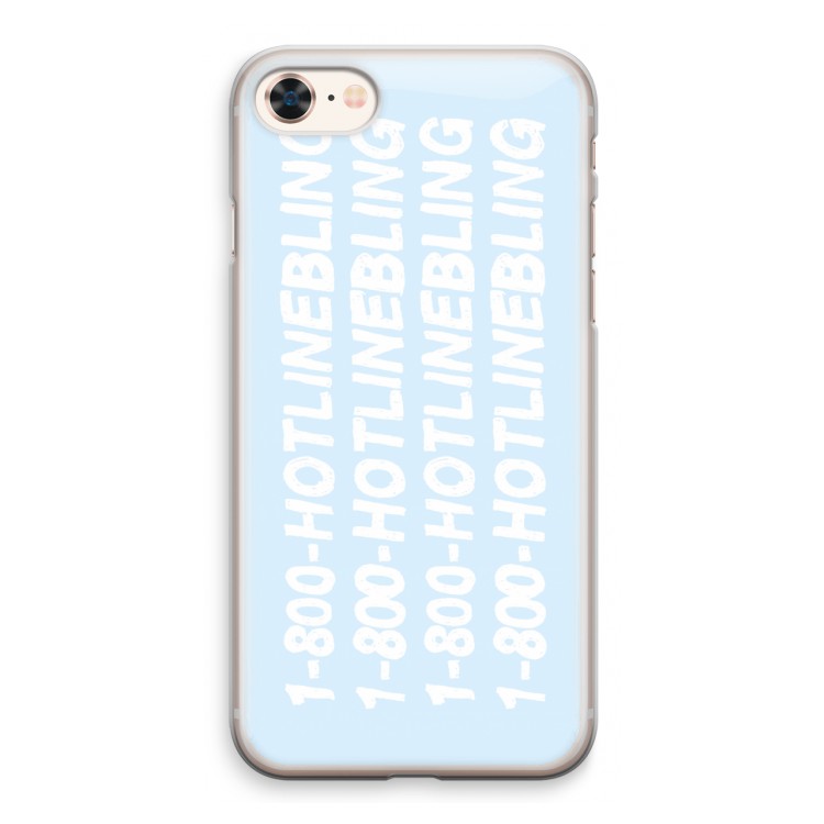 Hotline bling blue: iPhone 8 Transparant Hoesje