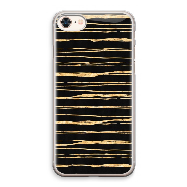 Gouden strepen: iPhone 8 Transparant Hoesje