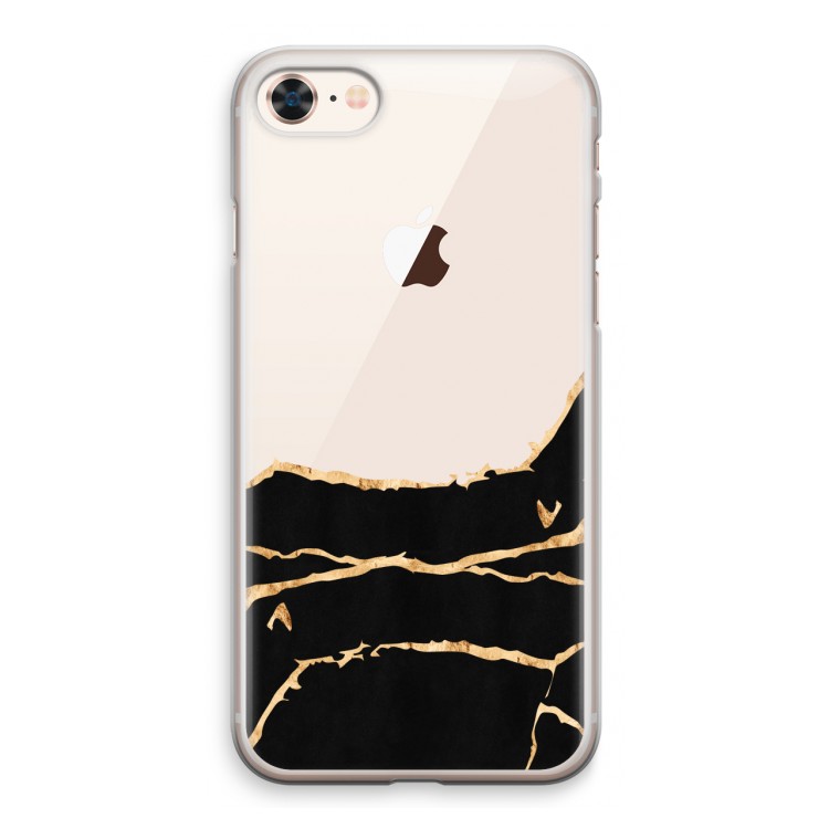 Gouden marmer: iPhone 8 Transparant Hoesje