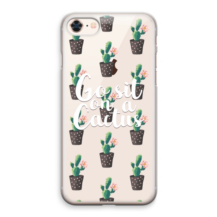 Cactus quote: iPhone 8 Transparant Hoesje