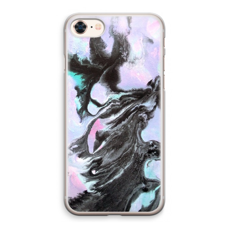 Pastel zwart: iPhone 8 Transparant Hoesje