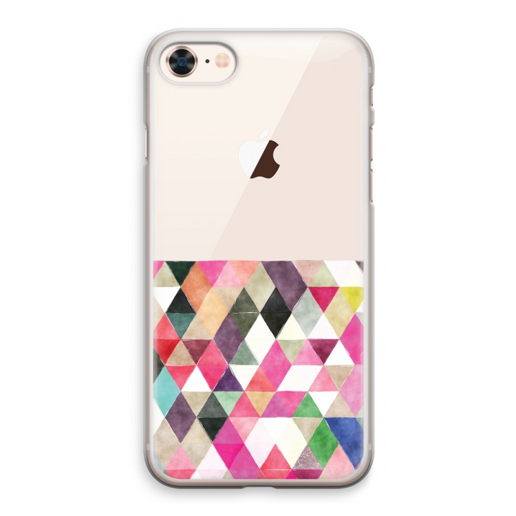 Gekleurde driehoekjes: iPhone 8 Transparant Hoesje