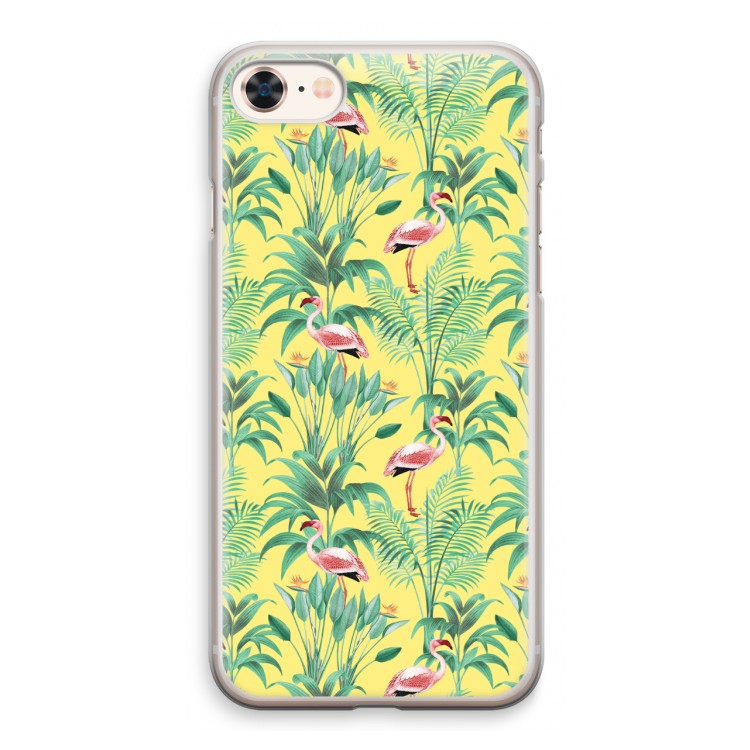Flamingo party: iPhone 8 Transparant Hoesje