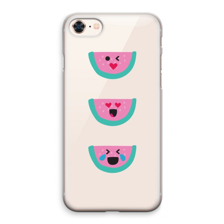 Smiley watermeloen: iPhone 8 Transparant Hoesje
