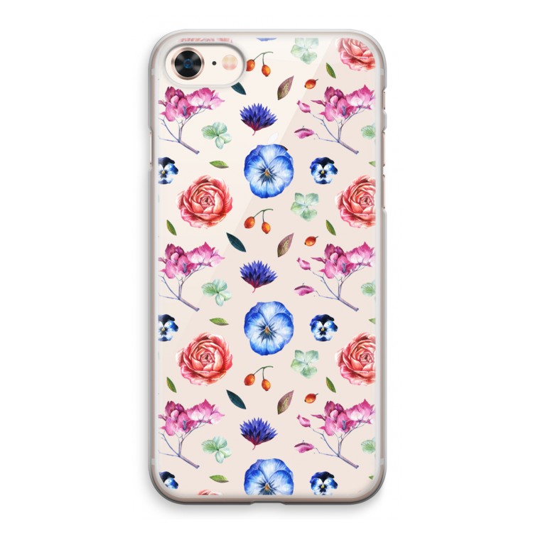 Bloemetjes: iPhone 8 Transparant Hoesje