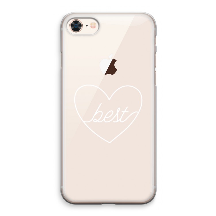 Best heart pastel: iPhone 8 Transparant Hoesje