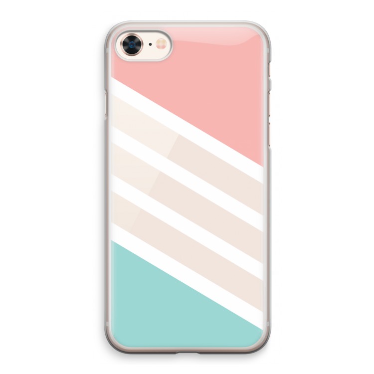 Strepen pastel: iPhone 8 Transparant Hoesje