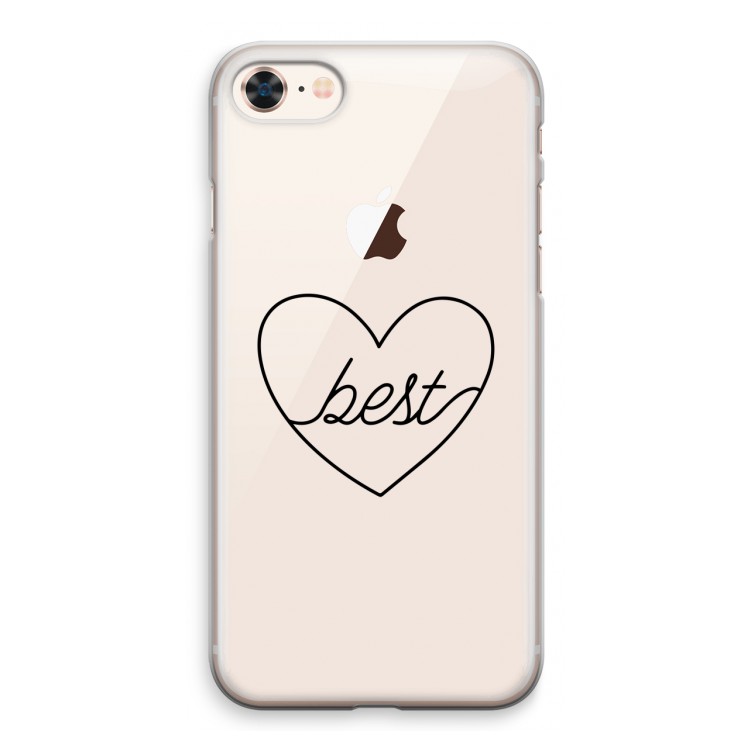 Best heart black: iPhone 8 Transparant Hoesje