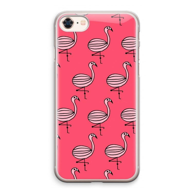 Flamingo: iPhone 8 Transparant Hoesje