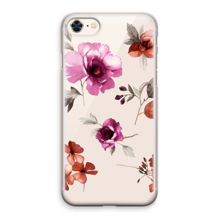 Geschilderde bloemen: iPhone 8 Transparant Hoesje