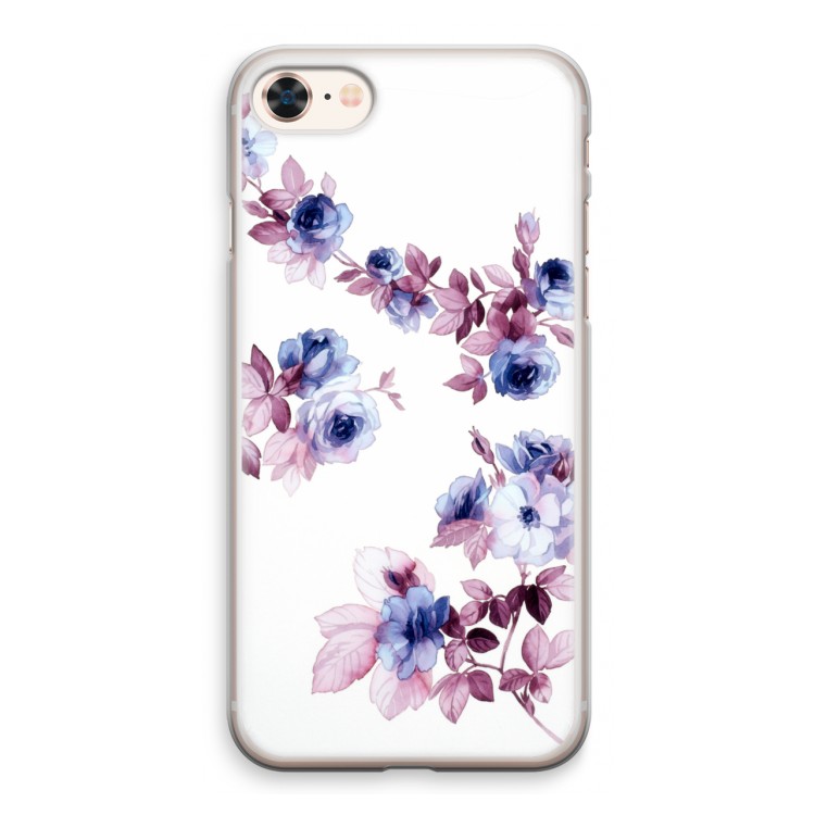 Waterverf bloemen: iPhone 8 Transparant Hoesje