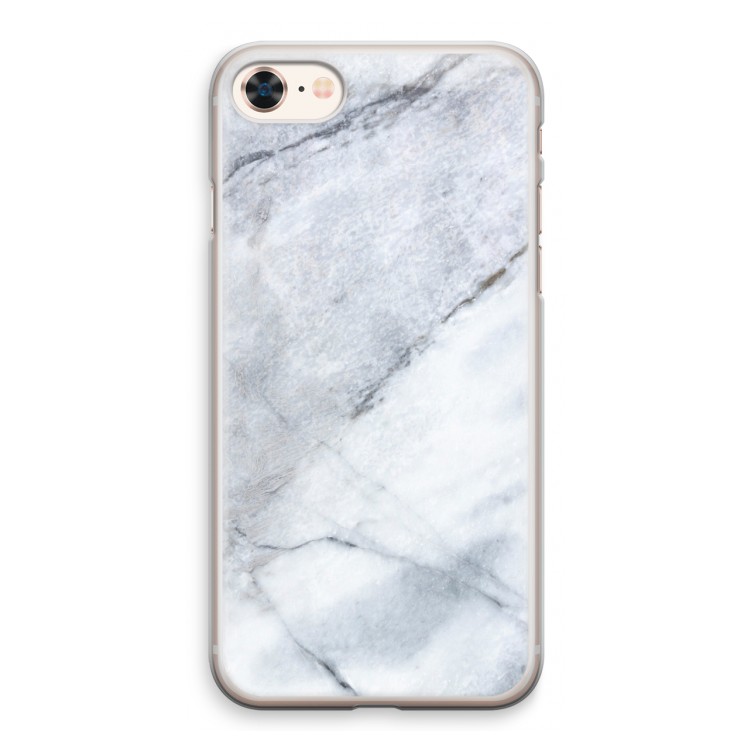 Witte marmer: iPhone 8 Transparant Hoesje