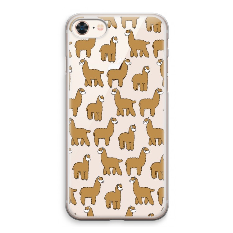 Alpacas: iPhone 8 Transparant Hoesje