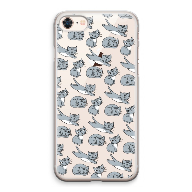 Poezen: iPhone 8 Transparant Hoesje