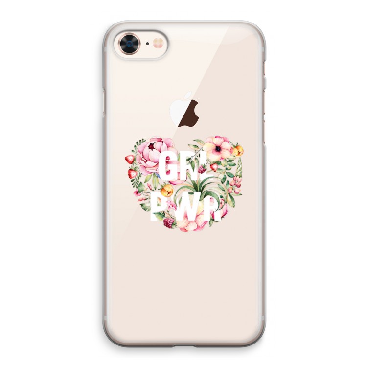 GRL PWR Flower: iPhone 8 Transparant Hoesje