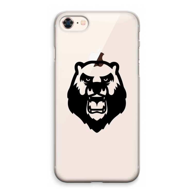 Angry Bear (black): iPhone 8 Transparant Hoesje