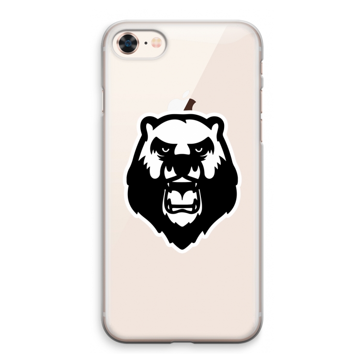 Angry Bear (white): iPhone 8 Transparant Hoesje