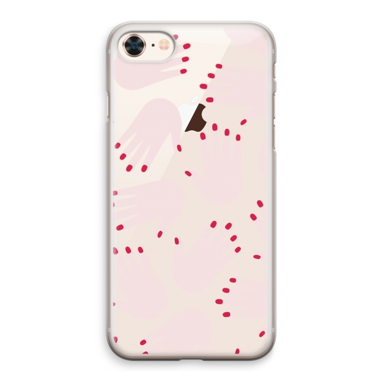 Hands pink: iPhone 8 Transparant Hoesje