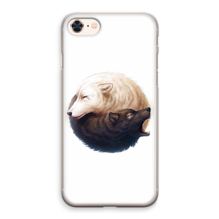 Yin Yang Wolves: iPhone 8 Transparant Hoesje