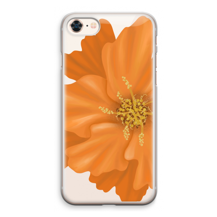 Orange Ellila flower: iPhone 8 Transparant Hoesje